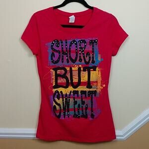 Embellished "Short But Sweet" T-shirt size XL Juniors